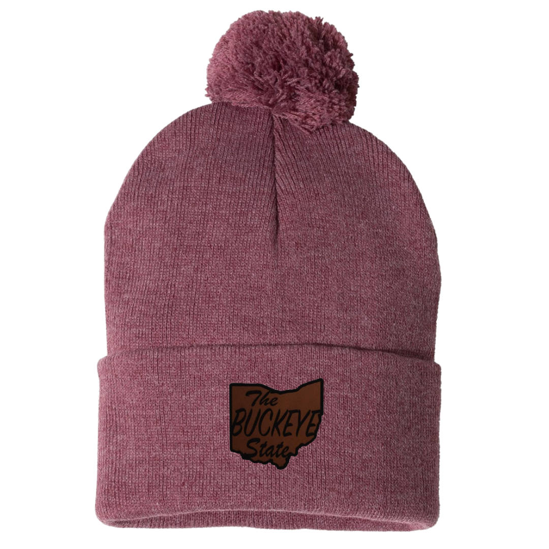 The Buckeye State heather Cardinal POM-POM Beanie