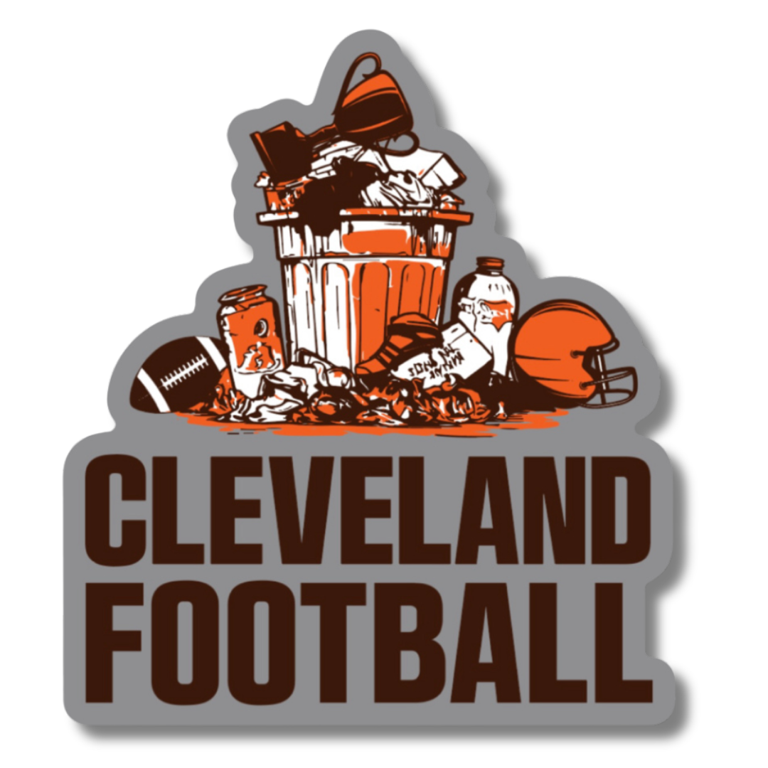 CLEVELAND FOOTBALL TRASH Sticker 3in