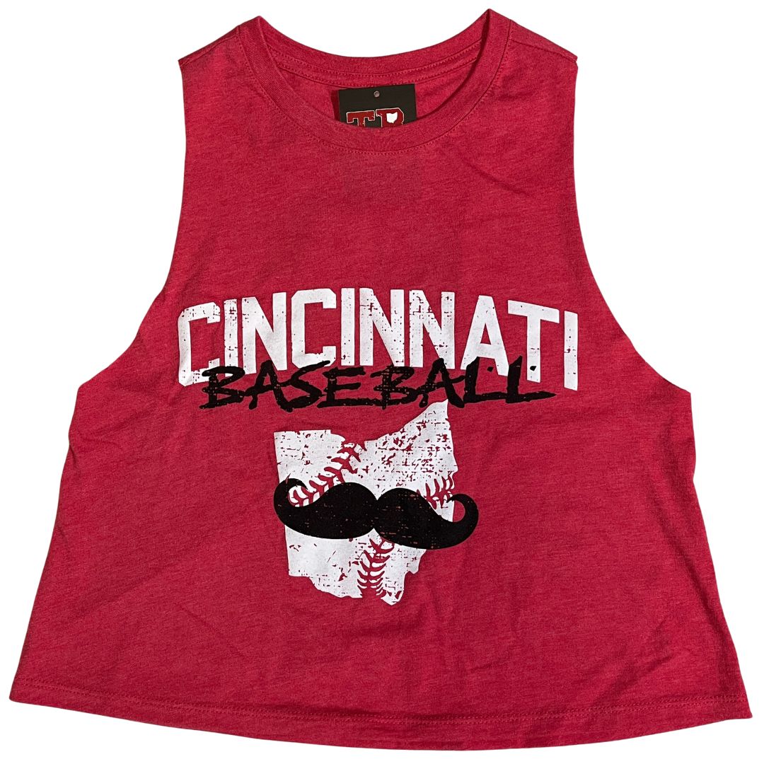 Gritty Cincinnati Baseball Crop Tank