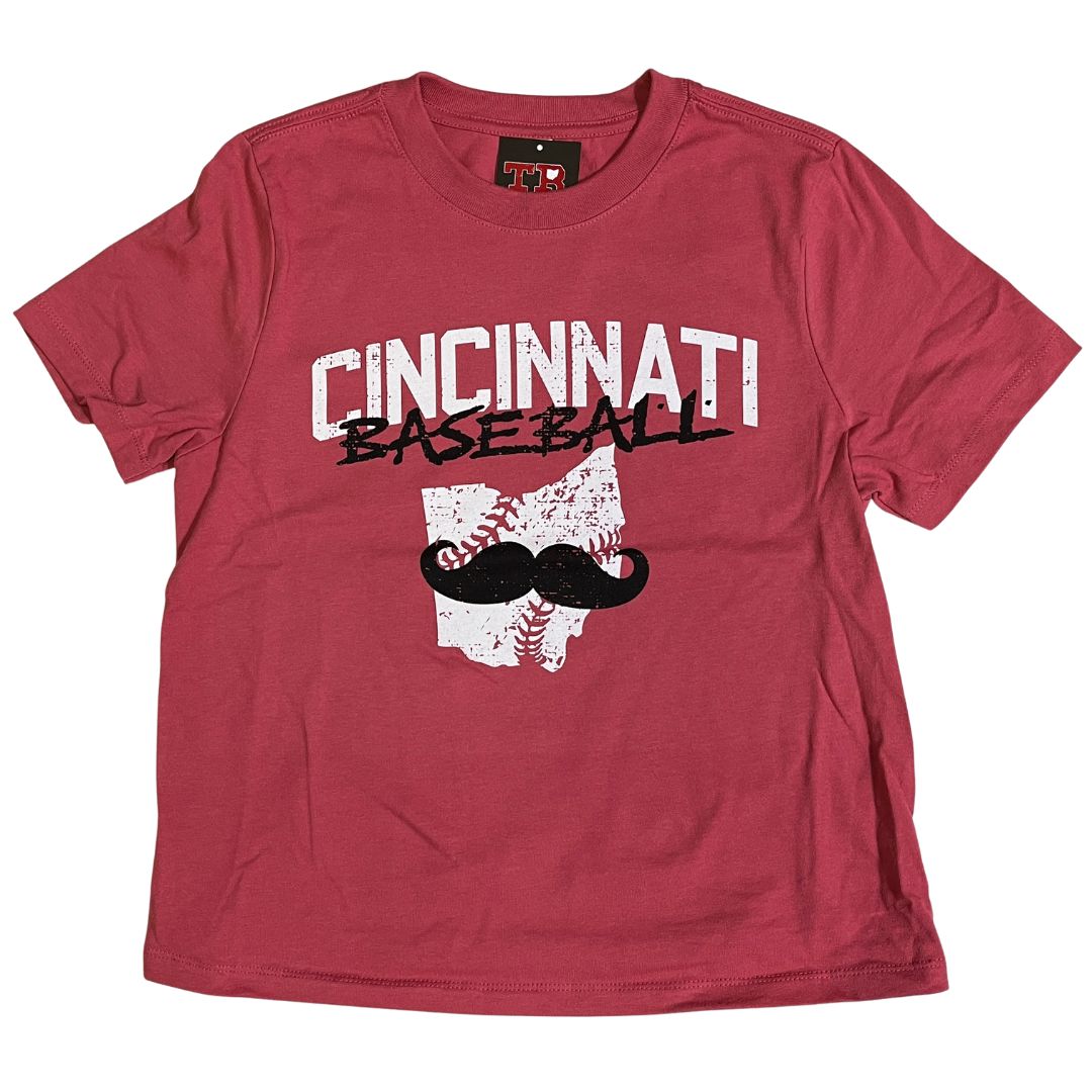 Gritty Cincinnati Baseball Boxy Crop Tee