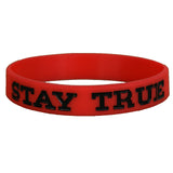Red and Black Stay TRUE Wristband