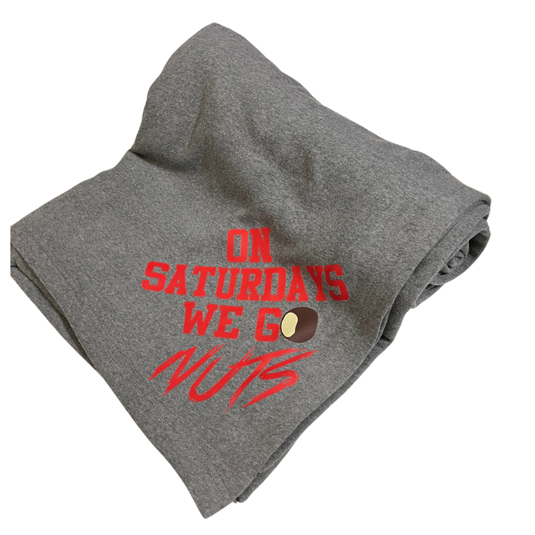 On Saturdays We Go Nuts Heather grey Blanket