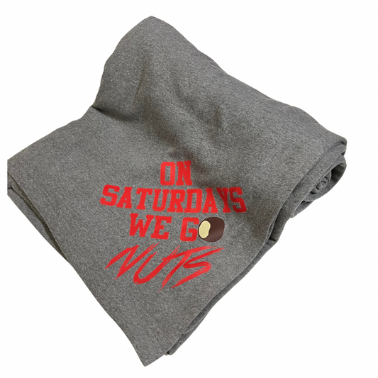 On Saturdays We Go Nuts Heather grey Blanket