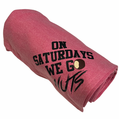 On Saturdays We Go Nuts Heather Red Blanket