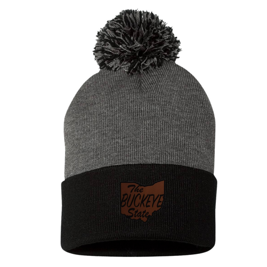 The Buckeye State grey and black POM-POM Beanie