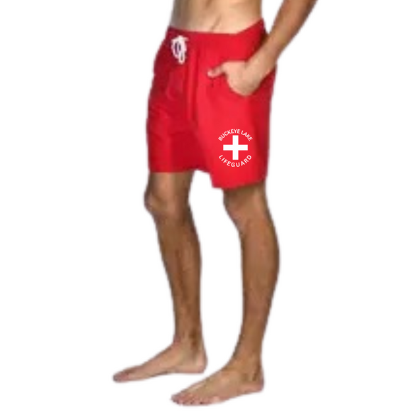 Buckeye Lake LifeGuard Board Shorts RED