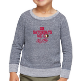 On Saturdays We Go Nuts Tee Toddler French Terry Crewneck Sweater W/Elbow Patch