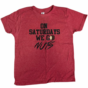 On Saturdays We Go Nuts Heather RED YOUTH Tee(Limited Edition Black Lettering)