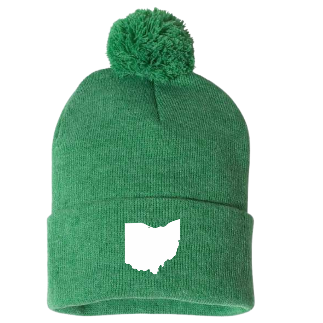 Kelly Green Ohio POM-POM Beanie