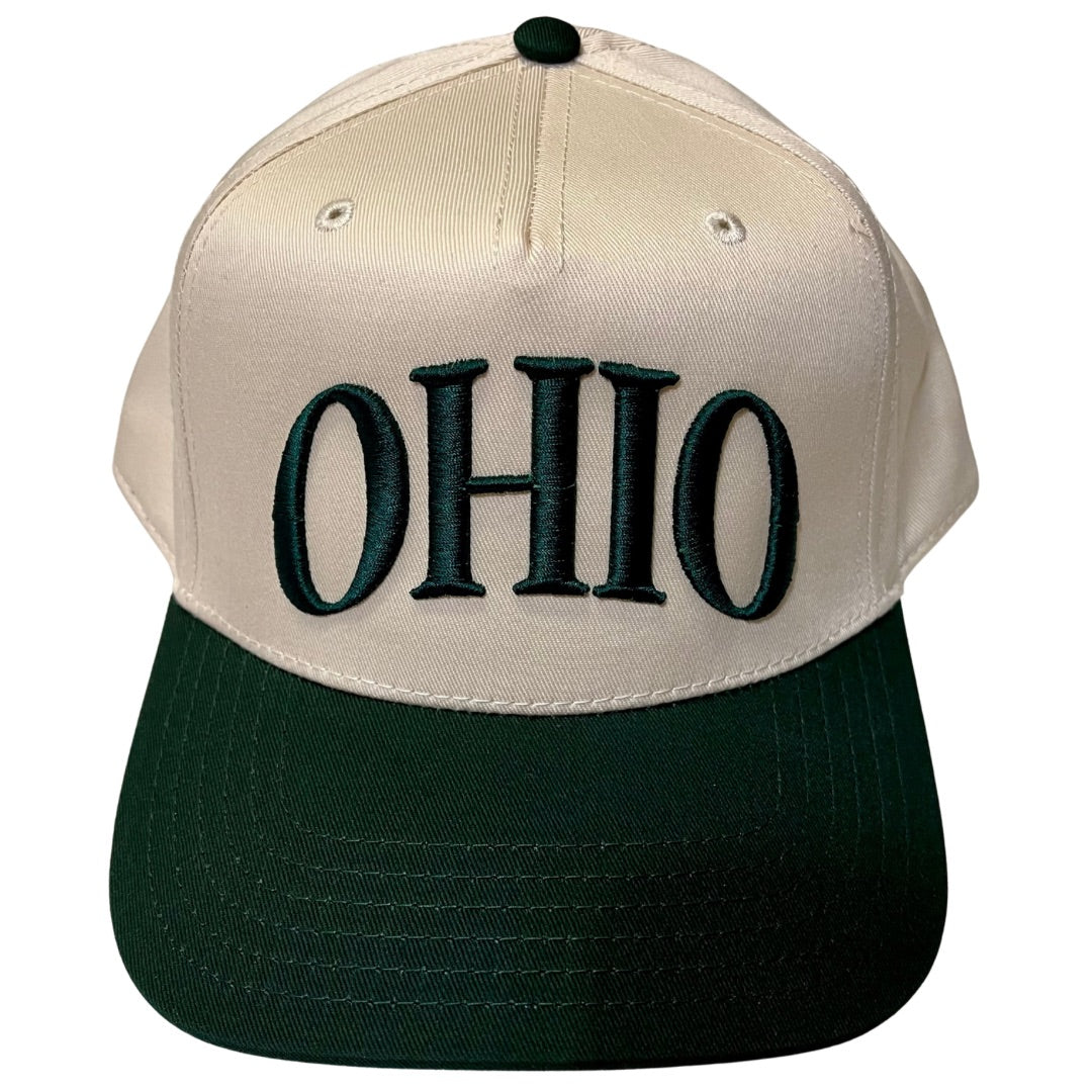 OHIO Baseball Cap Dark Green/Natural