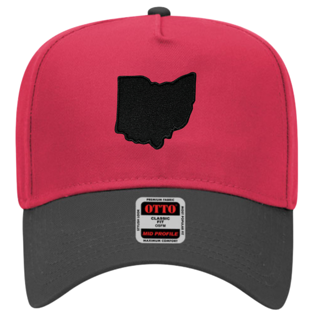 Solid OHIO Baseball Cap Black/Red – OhioTRUE