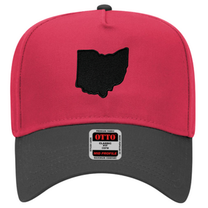 Solid OHIO Baseball Cap Black/Red