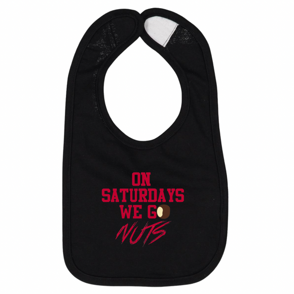 On Saturdays We Go Nuts Bib Black