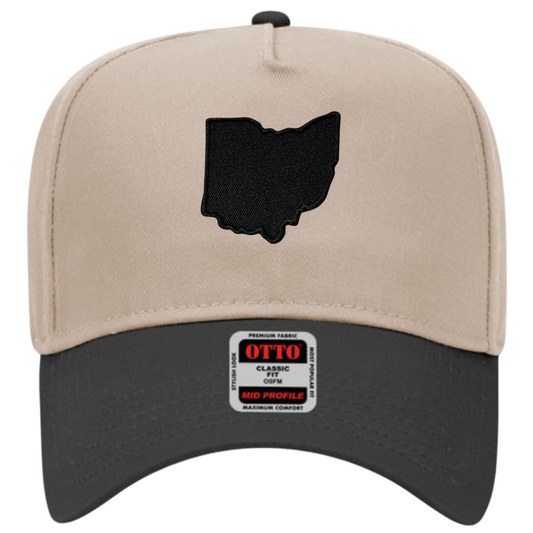 Solid OHIO Baseball Cap Black/Natural
