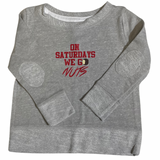 On Saturdays We Go Nuts Tee Toddler French Terry Crewneck Sweater W/Elbow Patch