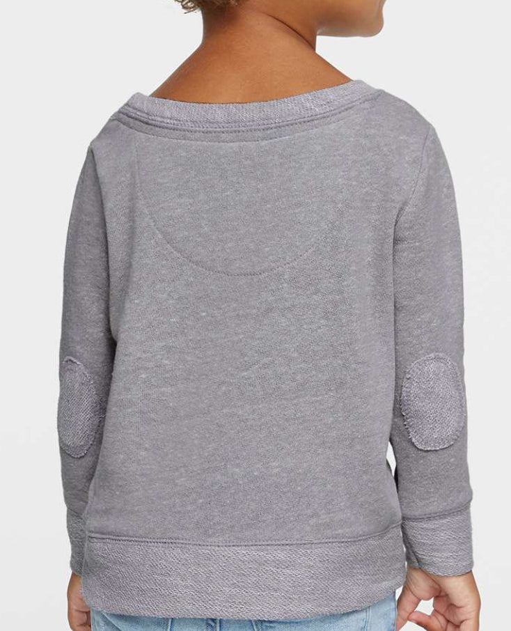 On Saturdays We Go Nuts Tee Toddler French Terry Crewneck Sweater W/Elbow Patch