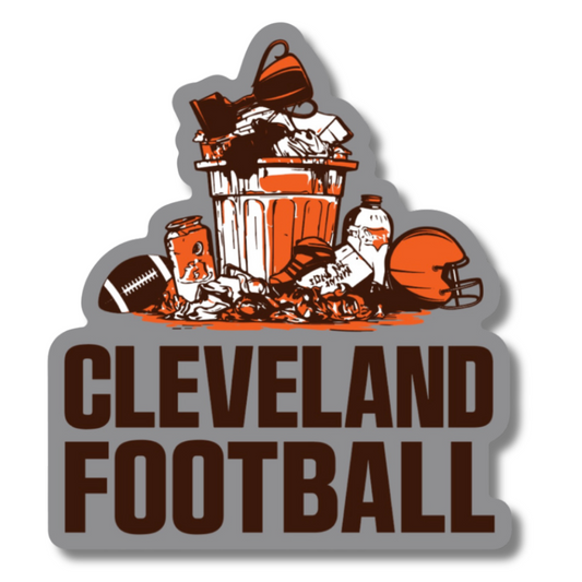 CLEVELAND FOOTBALL TRASH Sticker 3in