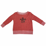 Heather Red On Saturdays We Go Nuts Tee Toddler French Terry Crewneck Sweater W/Elbow Patch