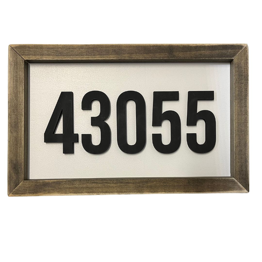 Newark OH Zip code(43055) Rectangular Wood Sign 7in x 12in