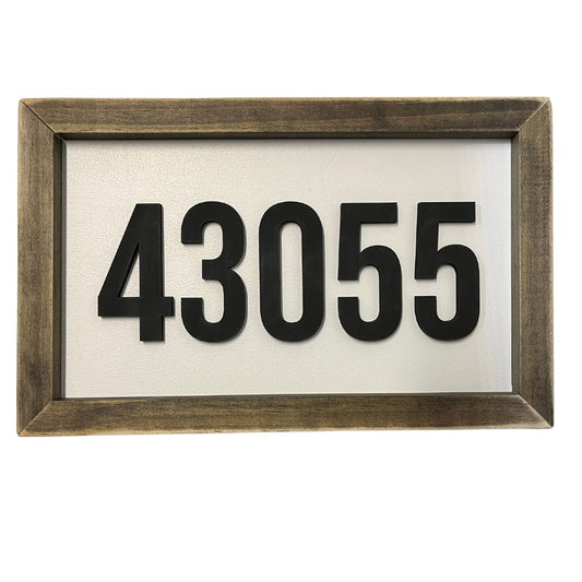 Newark OH Zip code(43055) Rectangular Wood Sign 7in x 12in