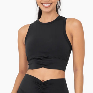 Venice Scrunch Racerback Active Top Black