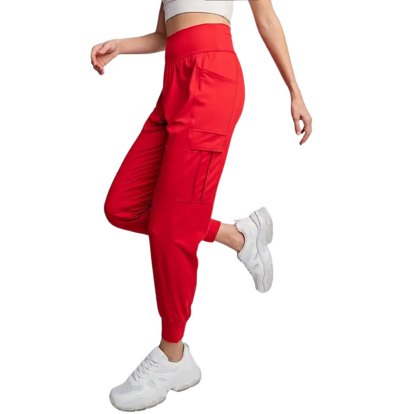 Buttery Soft Solid Jogger with Pockets Red