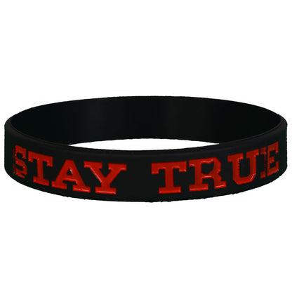 Black and Red Stay TRUE Wristband