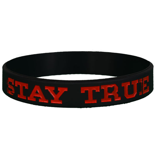 Black and Red Stay TRUE Wristband