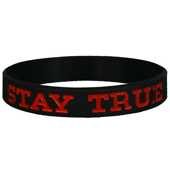 Black and Red Stay TRUE Wristband