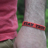 Red and Black Stay TRUE Wristband Lifestyle