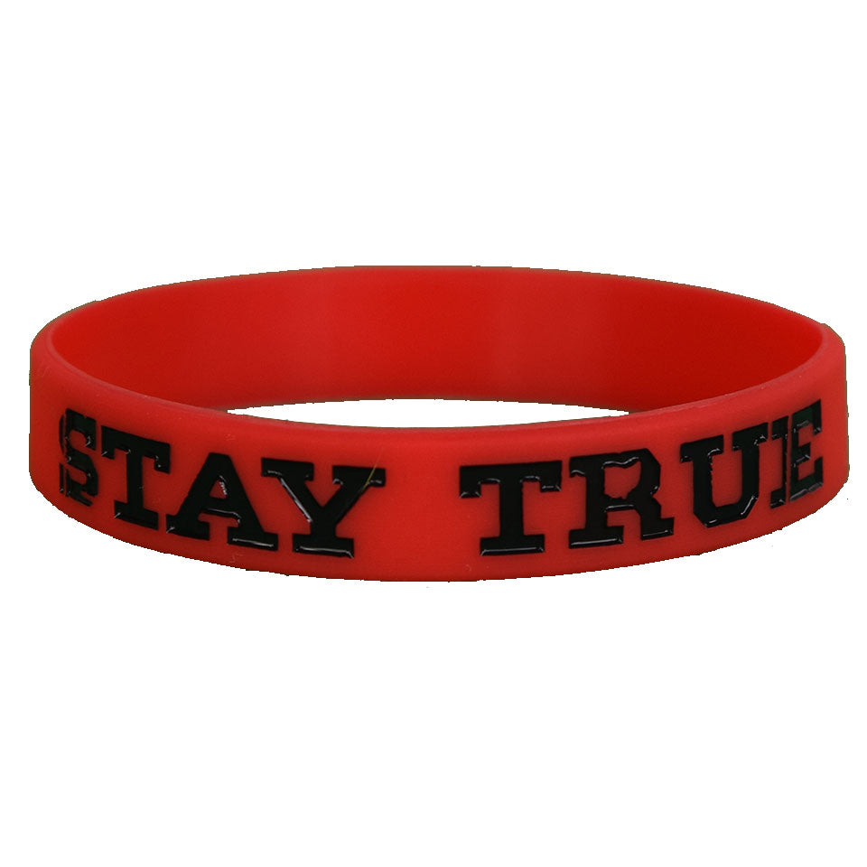 Red and Black Stay TRUE Wristband